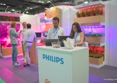 Working at the booth of Philips