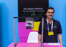 Miguel Jordao with Gardin, showing the sensor application that provides information to the Gardin Platform