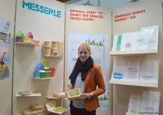 Julia Marte from the Austrian company Messerle GmbH presented, among other things, the Klick-Linie, a new product line with hybrid trays for grapes and soft fruits.