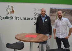 Rudolf Grunder from Landi and Christoph Sterk from Sterk Asparagus at the Swiss joint stand.
