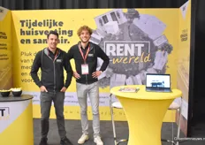 Wout Cobussen and Stijn Tromp of Rent Wereld. They offer rental and purchase of various items, from sanitary facilities to complete housing units for personnel.