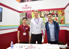 Eric Bai and Gerjo Engbers of Delphy with a visitor.