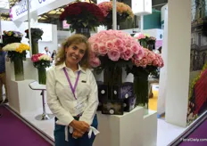 Catalina Urdaneta of Attar Roses at the Pro Ecuador booth is looking for opportunities to supply her roses to the Chinese market.