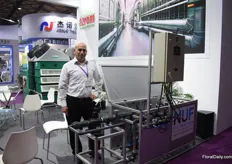 Lior Koller of NUF Filtration. They share a booth with Azrom.