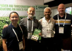 (L to R) Rose Wu from Plantlogic, Andrew Stefanou and Joe Davids from Galuku Group Pty Ltd, and Mark Woodhead from Haygrove Tree of Life.