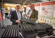 Paul Greenhalgh and Alfred Boot with Herkuplast. Paul Greenhalgh is the UK distributor of Herkuplast.