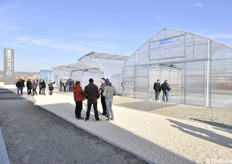 Many models of greenhouses on display