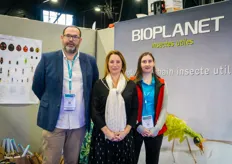 Philippe Paragraud, Christelle Shwartz, and Claire Gabillard with Bioplanet demonstrate the use of their beneficial insects.