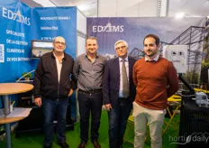 Laurent Garcia, Thierry Oyhenart, Patrick Lezer, Olivier Arhets with Edams showing their off grid greenhouse solution, to lower the cost for off grid growers and enable them to grow in places not connected to the grid.