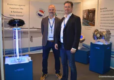 VGE sees a role for UV-C water disinfection in many crops worldwide. Pictured: Arjan van der Spank and Rob van Esch.