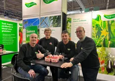 The Greenery was promoting the strawberry variety Inspire at the fair. Pictured: Michel Tetteroo, Klaas de Jager, Leon Duyvesteyn, and Joost Rouwhorst.