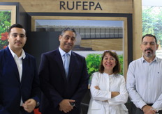 Abdula Bin Omar is visiting the booth of Younes Berrada, Feiza Tandowan and Juan Miguel Morales with Rufepa.