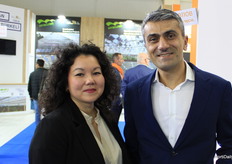 Julia Komarova, Meteor Systems BV, and Arthur Mkrtumian with Agrotech-Didam. Working together and sharing a booth to cater to Turkey and the surrounding countries.