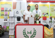 Atif of Madhuvarsha Enterprises poses with his visitor Vishwa from Hitech Nursery.