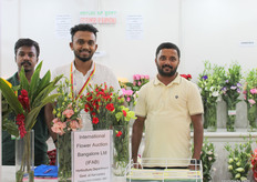 Gageeth, Prakash, and Kusha of the International Flower Auction Bangalore (IFAB).