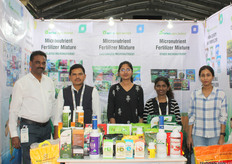 The Aries Agro team showcase their range of fertilizers.