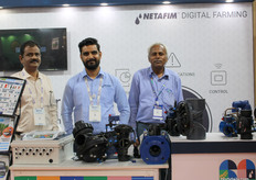 Sharanavasava, Kiran H.P. and Anjanappa V showcase Netafim's innovative irrigation solutions
