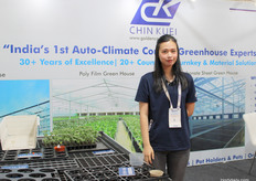 Bringing Taiwanese expertise, Jasmine displays Chin Kuei's greenhouse and material offerings.