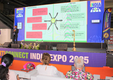 Dr. Dandin delivers an insightful presentation on the use of drones in farming.