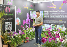 Prasant Choudhary of Darjeeling Gardens and Click Orchids showcased a diverse range of orchid varieties including Dendrobium, Vanda, Phalaenopsis, Cattleya, Cymbidium, Oncidium, and Grammatophyllum, which they cultivate and distribute across India, including for government-sponsored projects.