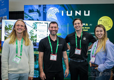 Sebastian Dam, Topline Farms, and Julia Hatje da Rosa, Truly Green Farms, visiting Don Cronin and John Allen, IUNU