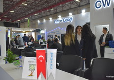 A very busy booth from the energy company CW Energji