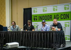 A panel on variety choice in mushrooms, with Andrew Carter, Anther Advisory, Adam Wright, Seed2Source, Howard Berk, Ellijay Mushrooms, and Denis Vidmar, The Mushroom Hub