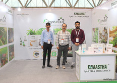 Adesh, Rajesh and Karan with Aastha Organics.