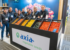 The international Axia Vegetable Seeds team shows their colorfull tomato varieties