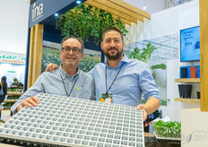 Iakovos and Kostas Tzonakis, INA Plastics, show one of their trays