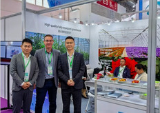 Shawn Yuan, Liangbo Yang, and Julien Fitte of Richel Group at Hortiflorexpo IPM Beijing.