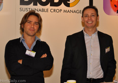 Fonny Theunis and Dirk Aerts from BioBest. Despite the fact that Biobest will present their new Flying Doctors system at Fruit Logistica in February, they already got a lot of interest for the new system at their IPM stand.