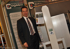 Gertjan Bosman of EMS was standing inside Cogas' booth with the award winning Macview Greenhouse Gas Analyzer.