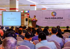 Ladda Mongkolchaivivat, General Manager of VNU Exhibitions organizer of HortiAsia 2014, spoke at the opening ceremony of the event.
