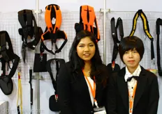 Pancheena Yasabai and Yi Chen Huang from Li Nungg Industrial which is a supplier of straps an back pads.
