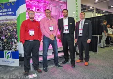 The team of Hort Americas in front of the Green Pod; Travis, James, Chris and William.