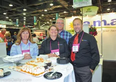 Cake at the A.M.A. booth as Connie and Rick Bradt celebrated their anniversary. They are accompanied by Janan Alles and Shawn Mallen.