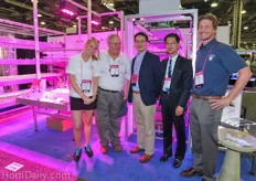 Newlux' Jennifer White and Mark Glawdecki together with Justin van der Putten of Visser and two representatives of South Korean LED manufacturer PARUS.