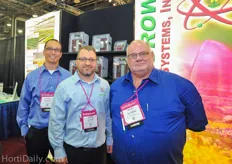 Paul Jaeger and Josh Rudy of Micro Grow Greenhouse Systems together with Mark Stanley from MicroCool adiabatic cooling systems.