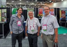 Hortidaily.com editor Boy de Nijs together with Paul Selina and Jonathan Bos of Village Farms. It was the first time that Jonathan and Paul visited the show in Columbus.