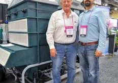 Moshe Maroko and Zev Ilovitz from Agam Energy Systems with the Climate Converter in the Envirotech booth.