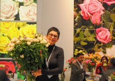 Rosa Eskelund carrying Viking Roses.