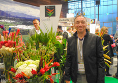 Hector Pedreros Velasquez from Euro Amer in front of the Napy stand.