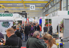 The aisles were filled with visitors during the day.