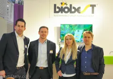 The team from Biobest for the first time with there own booth in Hall 3 : Bart Joosten, Dirk Aerts, Alice and Fonny Theunis