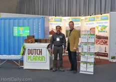 Siby Joseph and Wim Roosen of Dutch Plantin in the City Cube hall.
