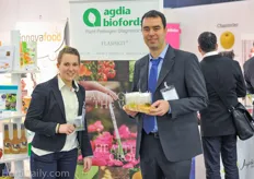 Lucie Crouzilles and Marcos Amato of Agdia Biofords had a booth at the French pavilion of Friday.