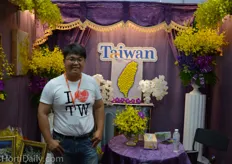 Alex Chen from Angel Agricultural Tech. He was at the show to represent the Taiwan Export Association. He is a grower of Ocidium in Taiwan. More about his company later on Hortidaily.