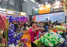 The weirdest color combinations at the FlowerForce booth drew attention