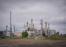 The nearby GreenField Specialty Alcohols facility on the adjacent side of the road.